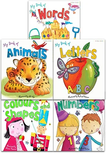 Miles Kelly My First Words and Number Collection 5 Books Set (My Book of Letters  Numbers   Animals  Words  Colours and Shapes)